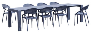 Sunset Extendable Dining Set 9-Piece Dark Gray