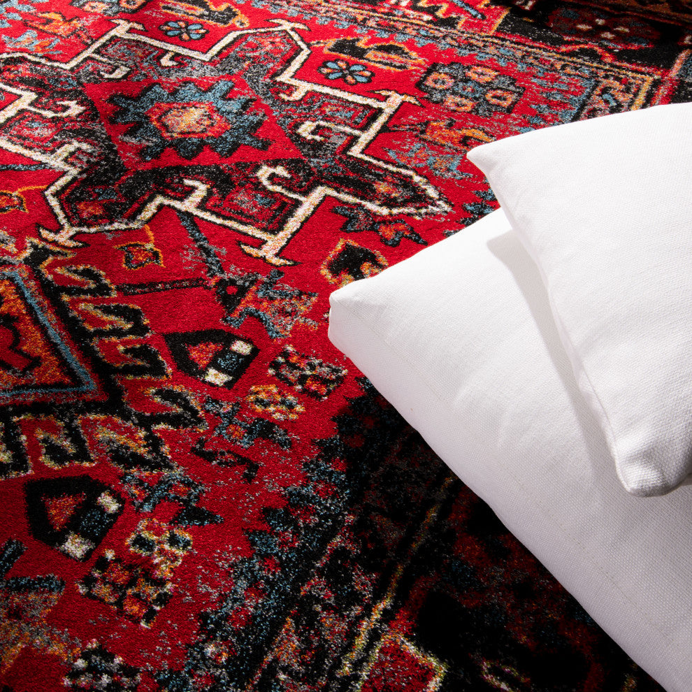 Safavieh Vintage Hamadan Colllection, VTH211 Rug, Red/Multi, 5'3"x7'6"