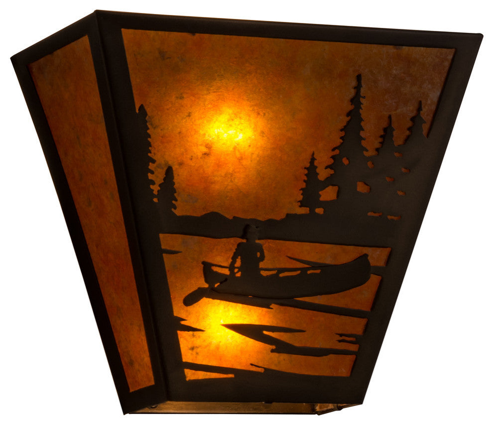13W Canoe At Lake Wall Sconce