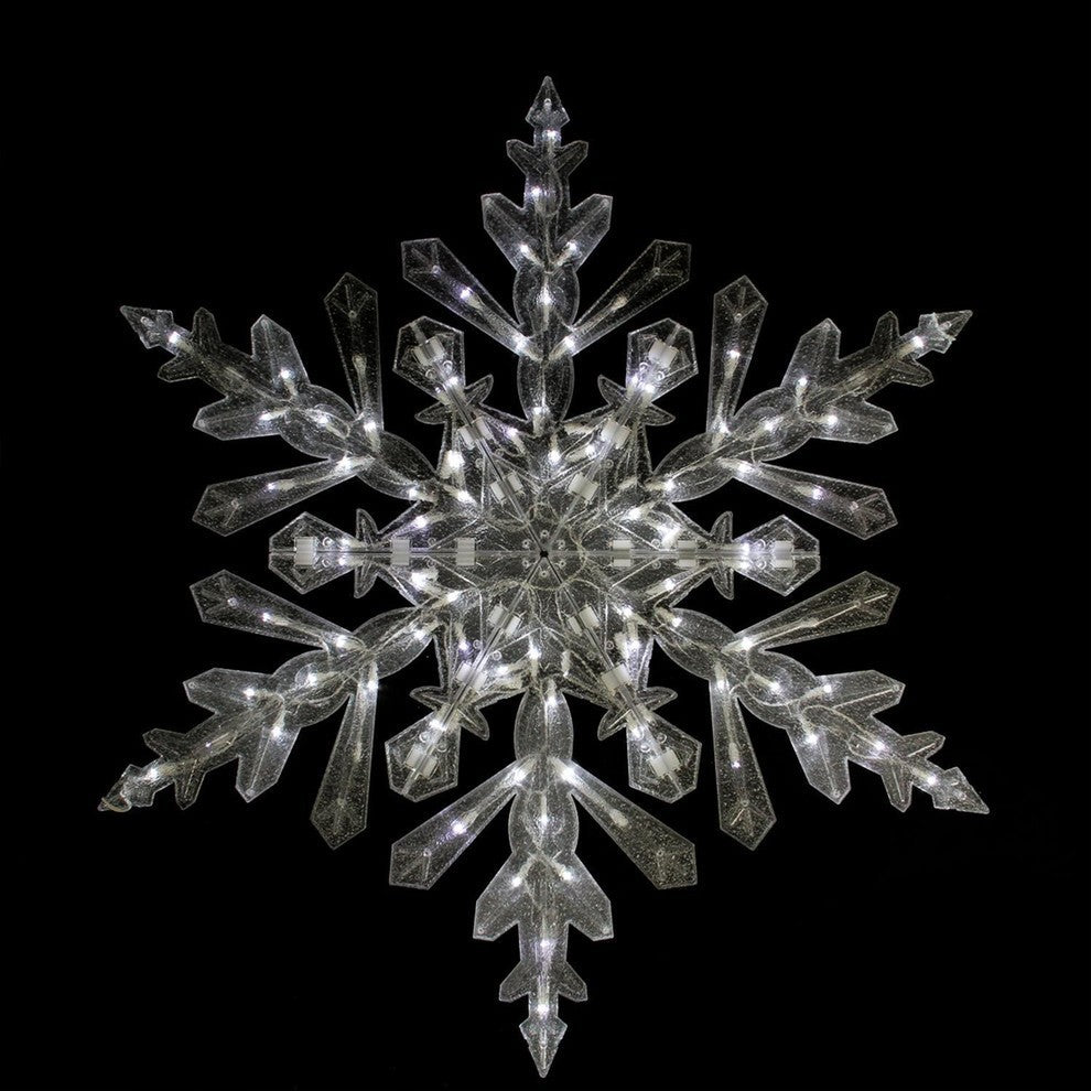 48" LED Lighted Twinkling Cool White Snowflake Christmas Outdoor Decoration