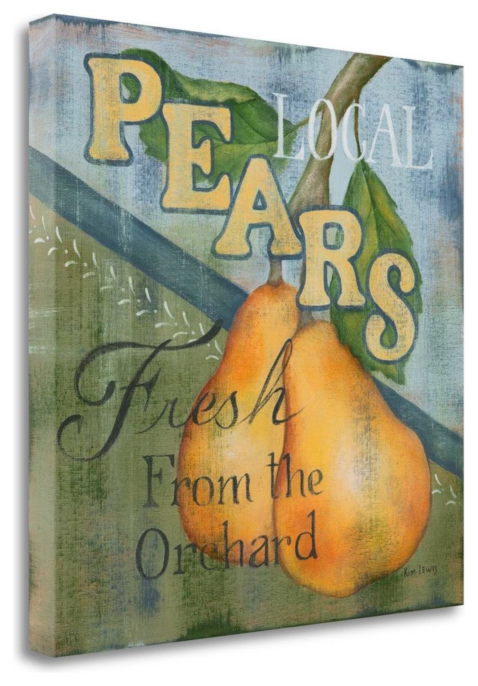 "Local Pears" By Kim Lewis, Giclee Print on Gallery Wrap Canvas, Ready to Hang