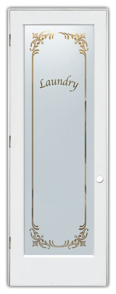 Laundry Door - Lenora - Primed - 32" x 80" - Knob on Right - Pull Open