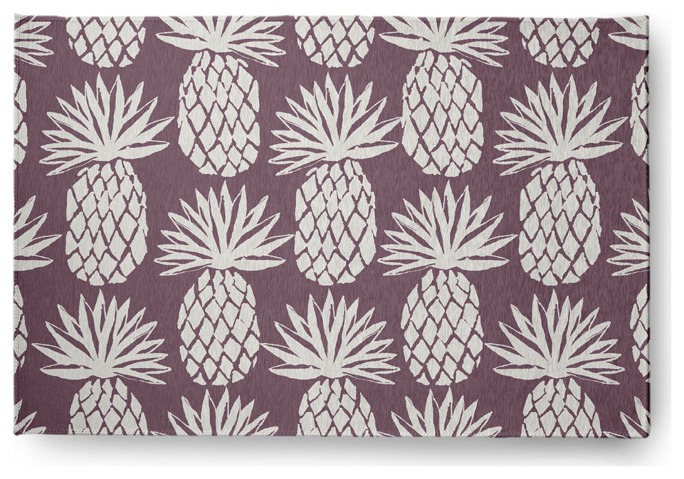 4' x 6' Pineapple Pattern Indoor/Outdoor Rug, Dusty Purple
