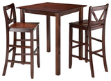 Parkland 3-Piece High Table With 2 Bar V-Back Stools