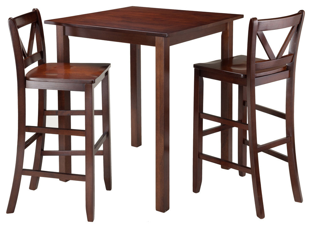 Parkland 3-Piece High Table With 2 Bar V-Back Stools