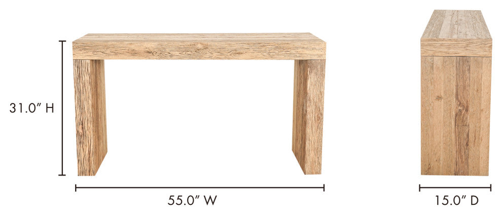 Evander Aged Oak Console Table