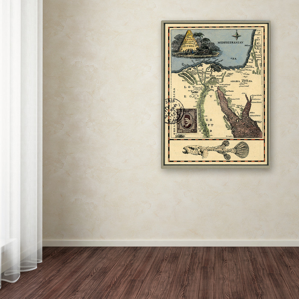 Nick Bantock 'Egypt Map' Canvas Art, 32x24