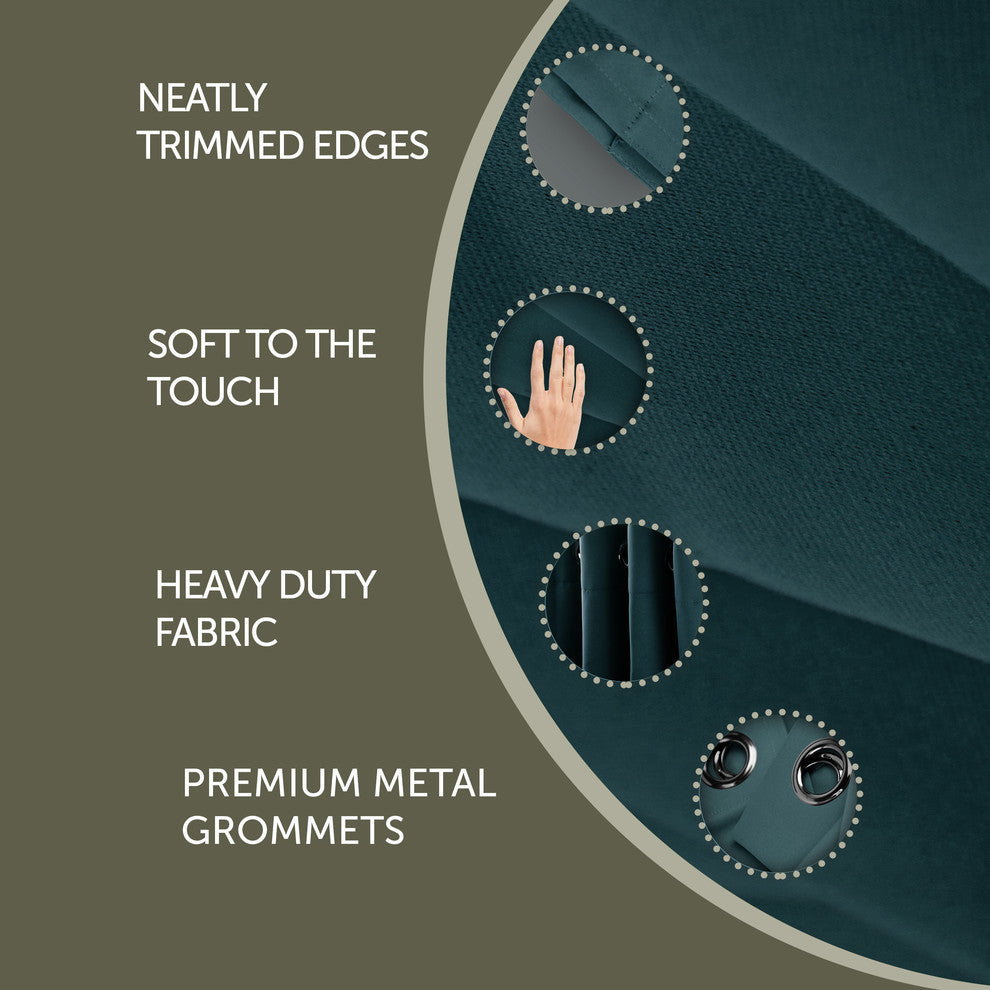 Heavy Duty Drapery Single Panel, Turquoise, 150"x96"