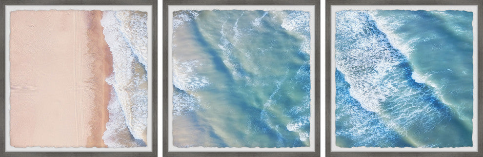 Happiness Comes in Waves Triptych, 3-Piece Set, 18x18 Panels
