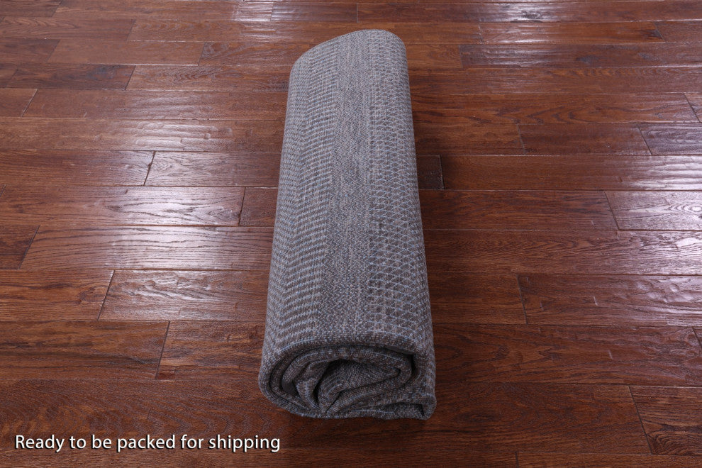 6' 0" X 8' 8" Savannah Grass Hand Knotted Wool and Silk Rug Q11404