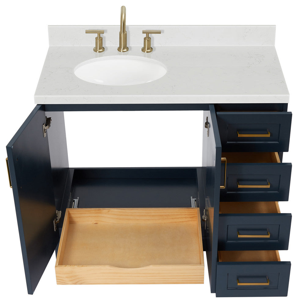 Ariel Taylor 42" Left Offset Single Oval Sink Bathroom Vanity