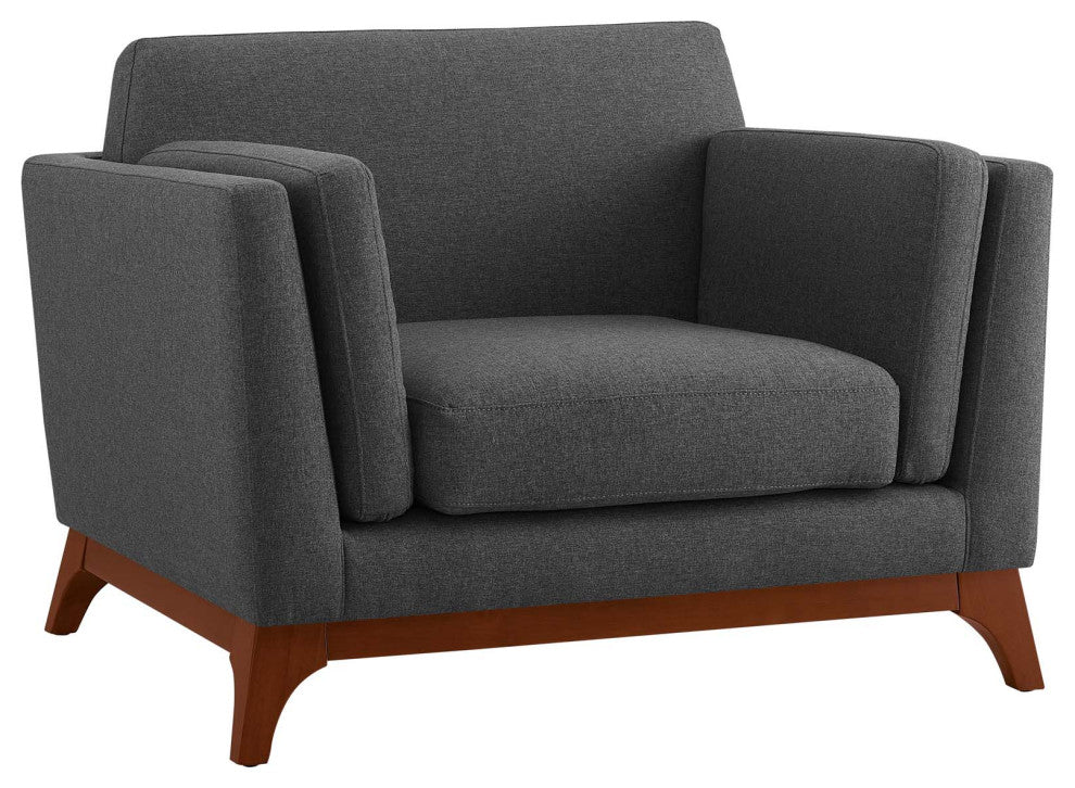 Chance Upholstered Fabric Armchair, Gray