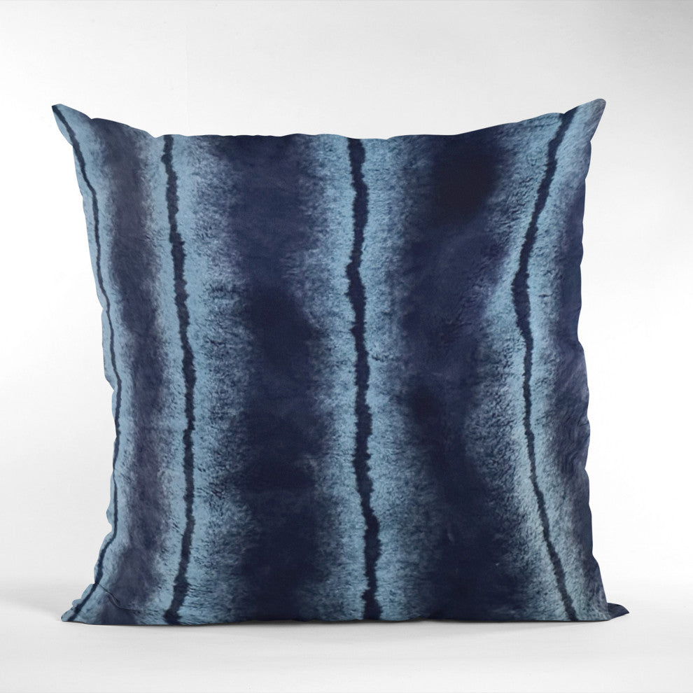 Plutus Blue Fluffy Fields Faux Fur Luxury Throw Pillow, Blue, 24" x 24"