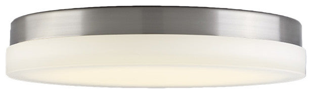 WAC Lighting Round LED Flush Mount, Brushed Nickel, 15", Soft 3000k