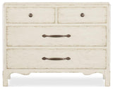Americana Wood Four Drawer Bachelor Chest in White by Hooker Furniture