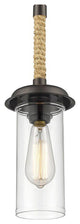 Vintage Glass Hemp Rope Pendant Lamp Light