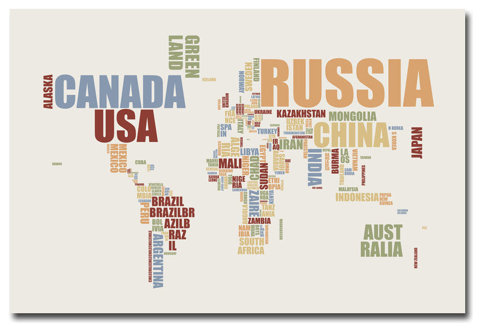''World Text Map'' Canvas Art by Michael Tompsett