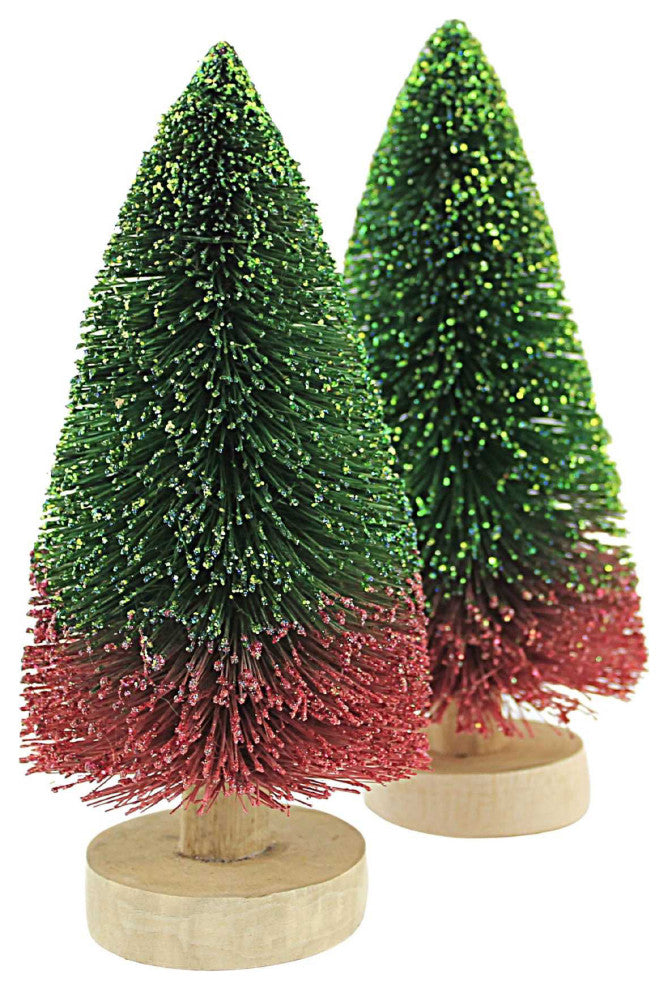 Cody Foster Buri Tree Red/Green Ombre Christmas Sparkle Wood