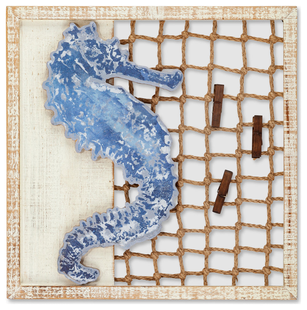Set of 2, 5.75"Lx15.75" H Wood and Rope Coastal Themed Wall Decor