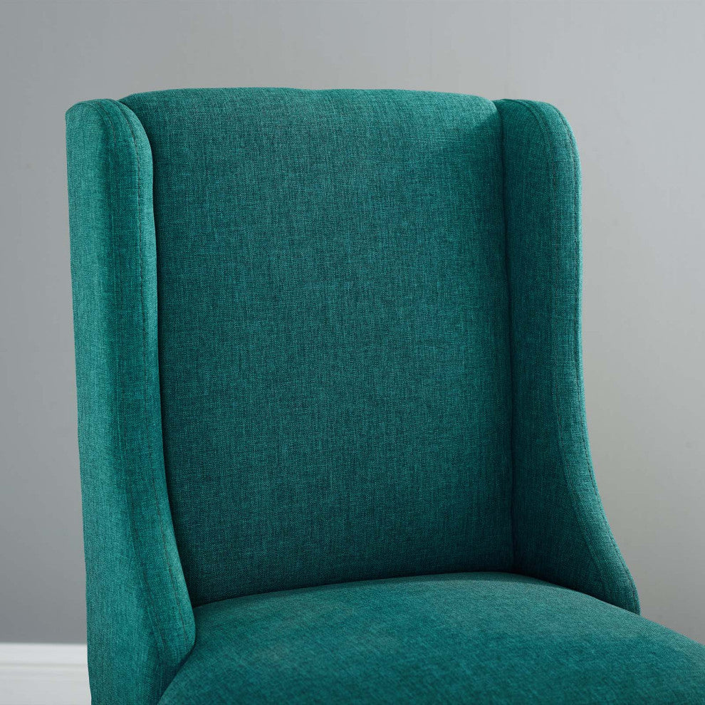 Counter Stool Chair, Fabric, Wood, Teal Blue, Modern, Bar Cafe Bistro Restaurant