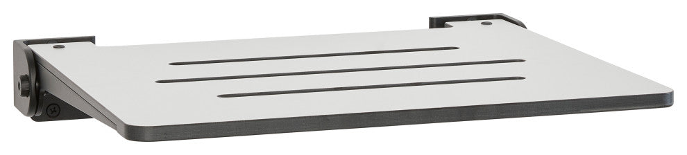 Seachrome SlimLine Folding Wall Mount Shower Seat, Light Gray, Matte Black Frame