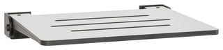 Seachrome SlimLine Folding Wall Mount Shower Seat, Light Gray, Matte Black Frame