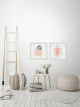 Peaches and Shapes Diptych, 36"x18"