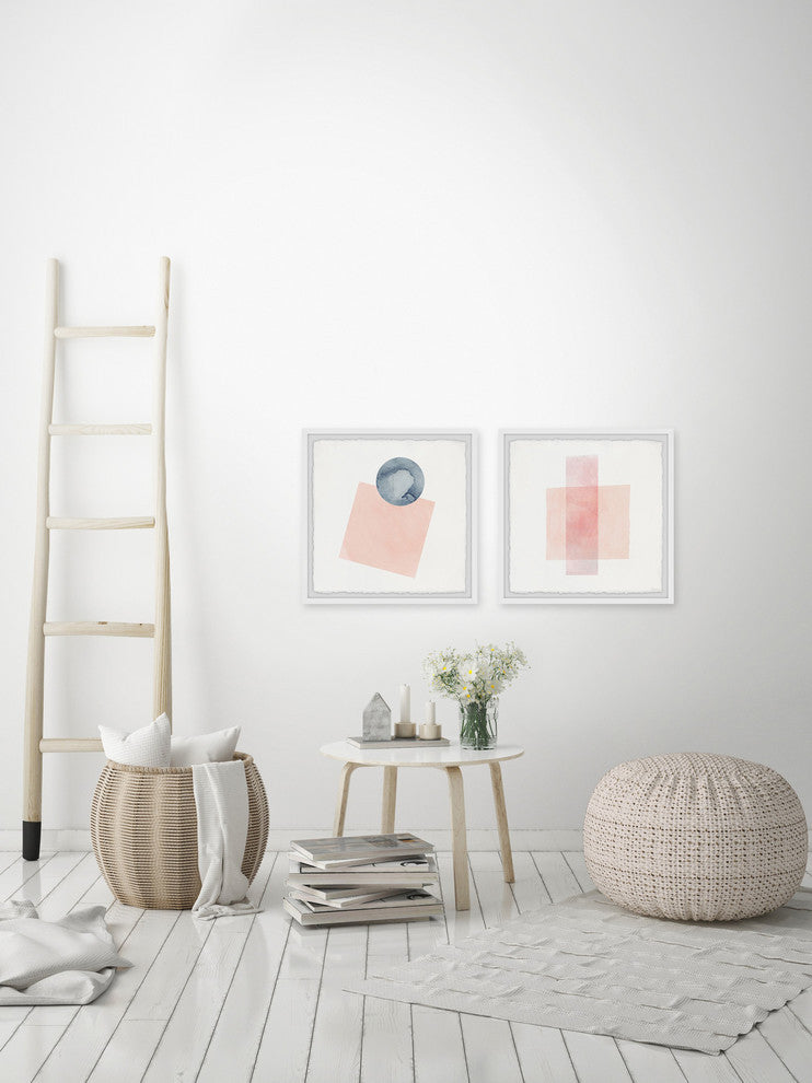 Peaches and Shapes Diptych, 36"x18"