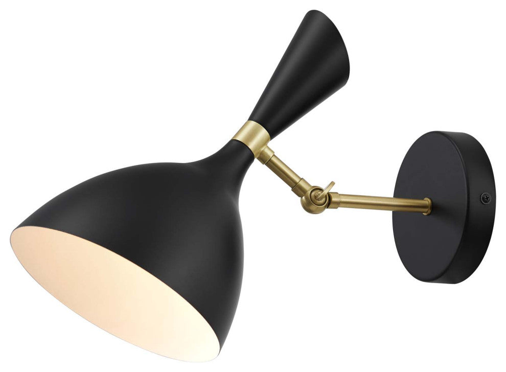 Sconce Wall Lamp Light Fixture, Black, Metal, Modern Cafe Bistro Hospitality