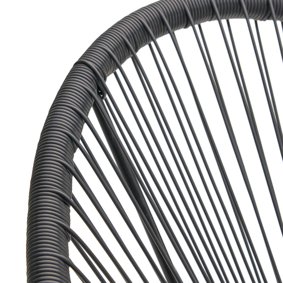 Major Outdoor Hammock Weave Chair With Steel Frame, Set of 2, Black, Black
