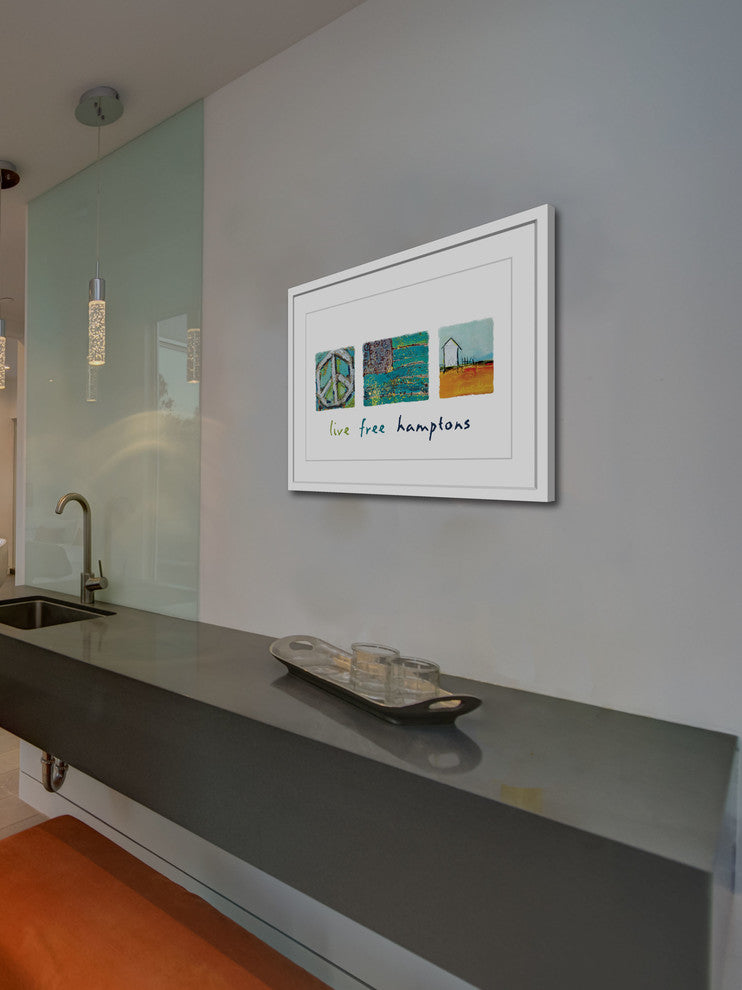 "Live Free Hamptons" Painting Print in Frame by Tori Campisi