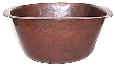 Rounded Weathered Hammered Copper Bar Sink