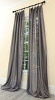 La Rosa Metallic Semi Sheer Rod Pocket Curtain 52''x84'' Single Panel Dark Gray