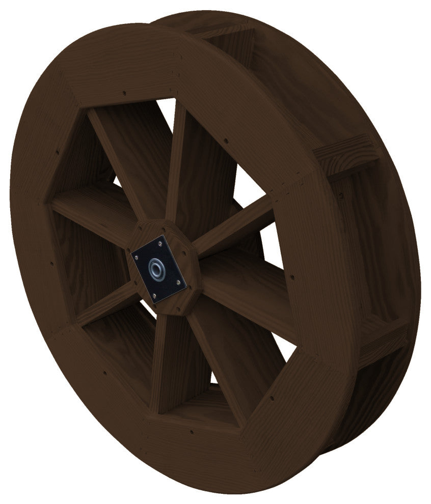 Pressure Treated Pine Waterwheel, Walnut Stain, 30"
