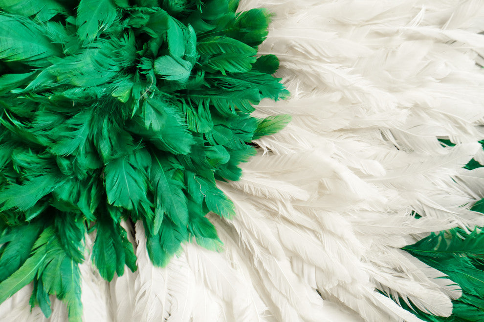Green and White Juju Hat Wall Art