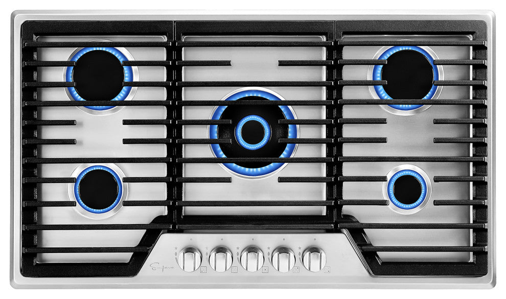 Empava 36-in Built-in Gas Cooktop with 5 Sealed Burners - LPG Convertible