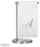 Monogrammed Bath Towel, Set of 2, Silver Script embroidery, Initial A White