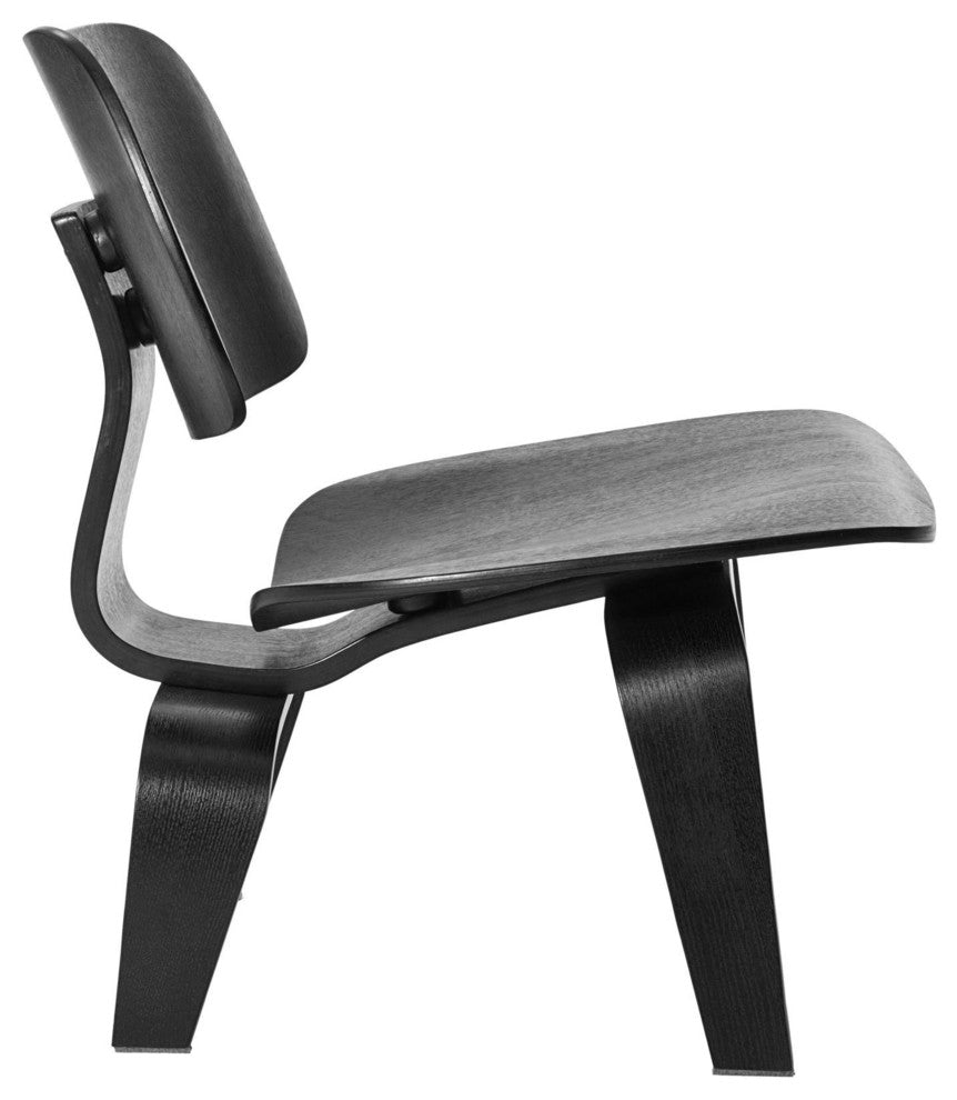 Modern Contemporary Living Room Wood Lounge Chair Black