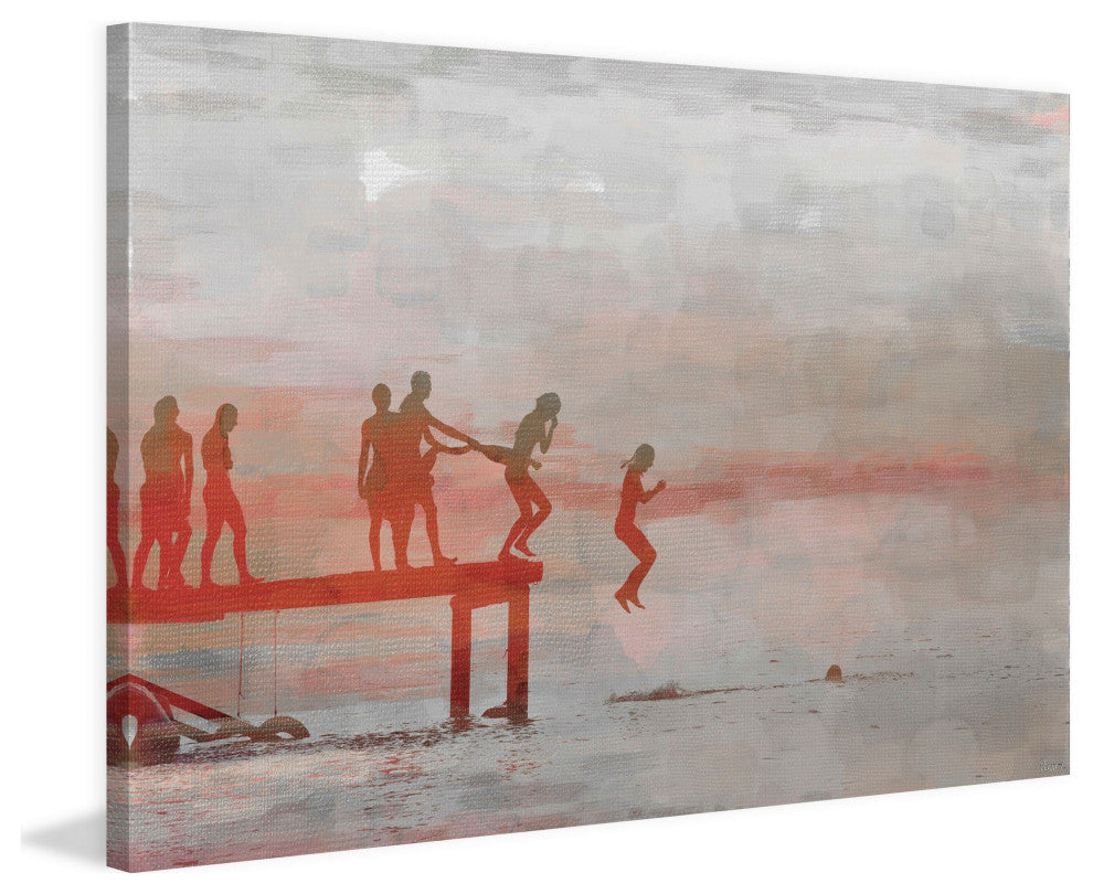 "Jump In Lake" Fine Art Canvas Print, 18"x12"