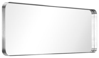 Ultra Stainless Steel Rectangular Wall Mirror, Silver, 18"x48", Brushed