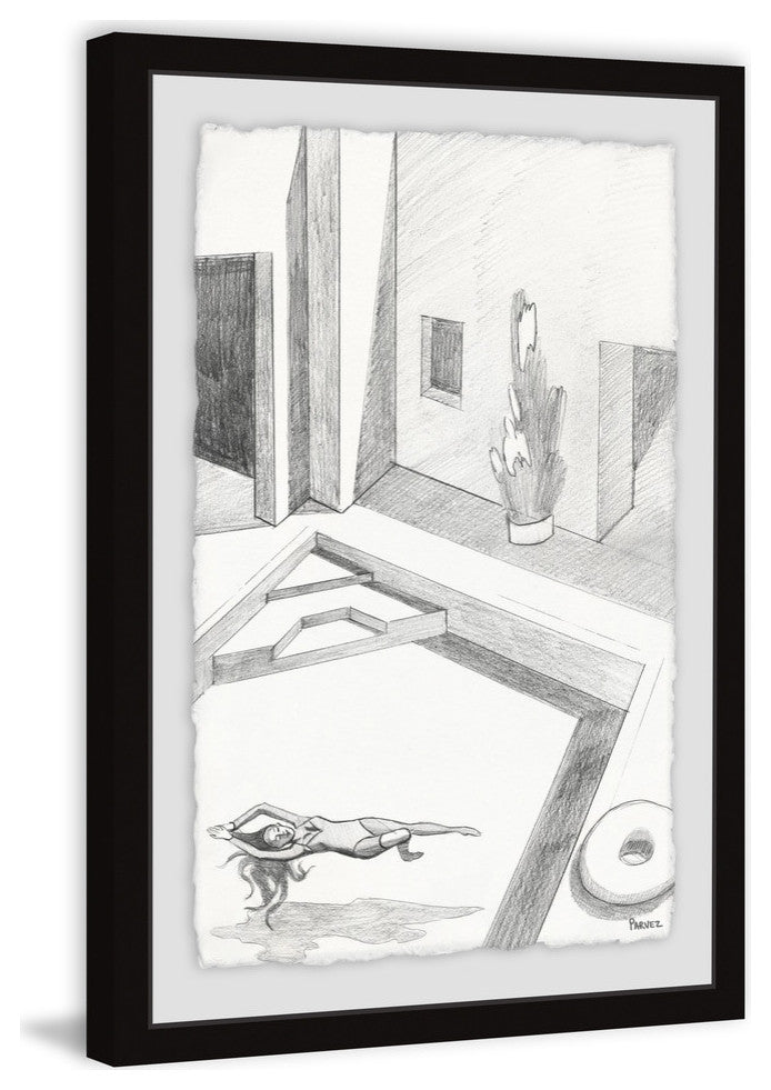 "Float and Relax" Framed Painting Print, 30"x45"