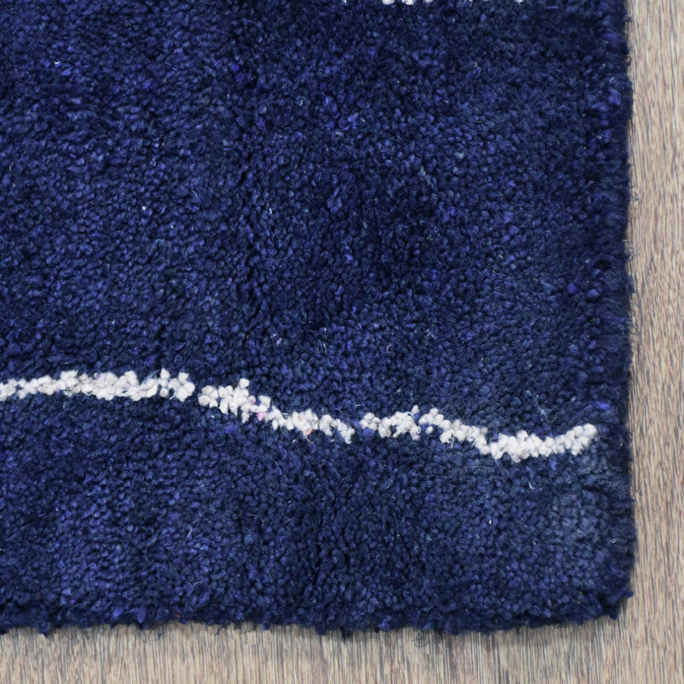 HAND KNOTTED LOOM SILK ECO-FRIENDLY RUGS-5'x8',Rectangle,Blue Beige,Contemporary