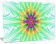 Green Fractal Stained Glass, Oversized Abstract Canvas Art Print, 60x40