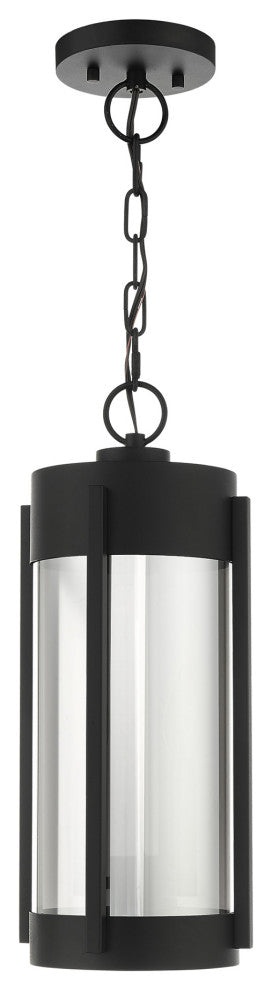 Sheridan 2 Light Black/Brushed Nickel Candles Medium Outdoor Pendant Lantern