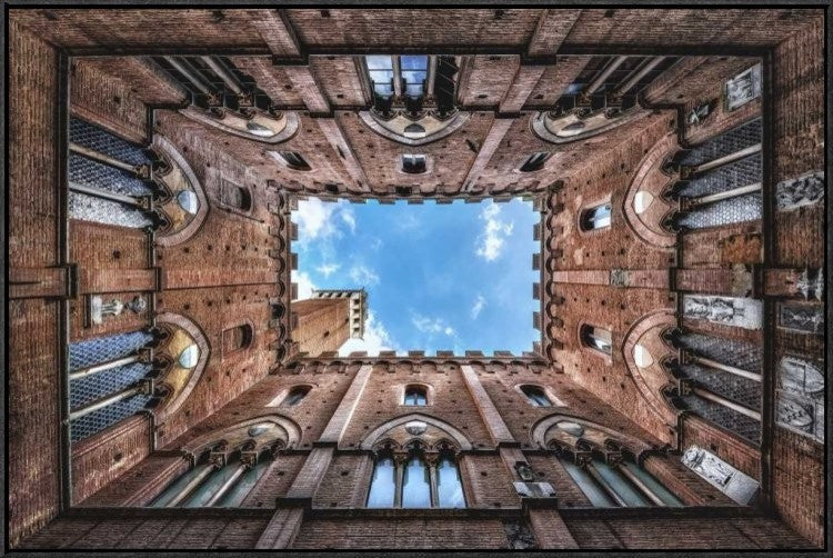 "Il Palazzo del mangia, Siena" Framed Canvas Giclee by Cuomo Massimo, 37x25"
