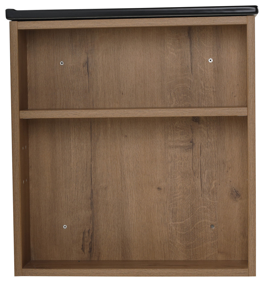 BNK 30x18 Bathroom Vanity With Adjustable Shelf, Black Top