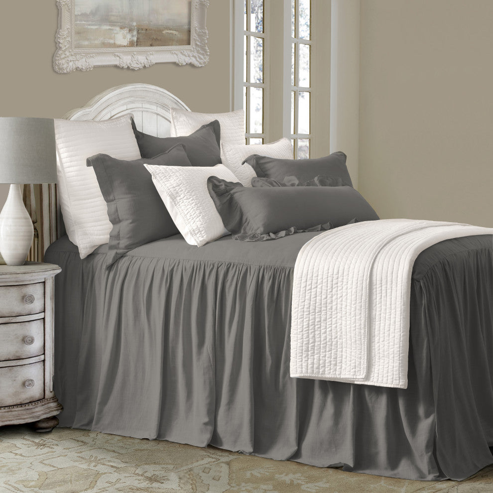 3 Piece Luna Bedspread Set, Slate, Queen