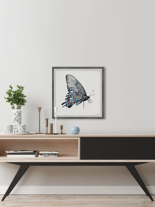 "Dotted Butterfly" Framed Painting Print, 18"x18"