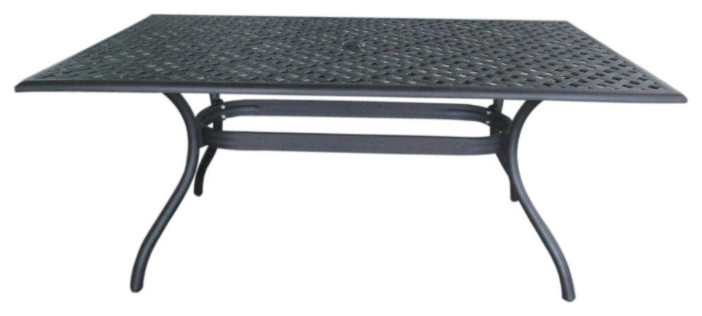 GDF Studio Taylor Cast Aluminum Rectangle Table, Black Sand