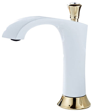 White and Gold Touchless Restroom Faucet